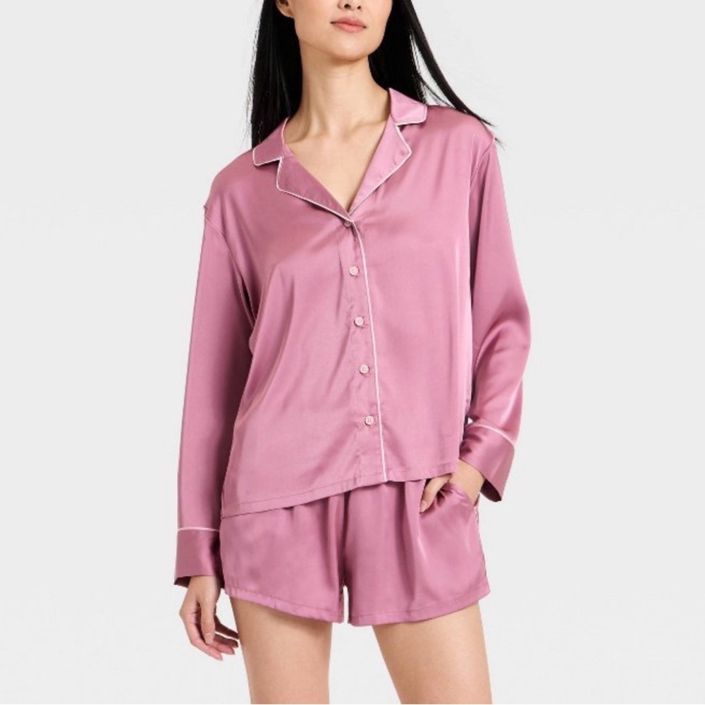 Women's luxury collection Pink Satin Pajama Set